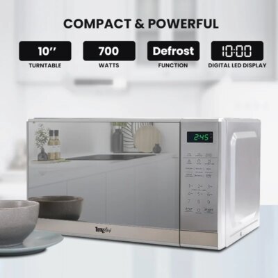 0.7 Cu Ft Microwave Oven - Stainless Steel Compact Style Microondas, Smart Countertop Kitchen Appliance With Digital Touch - Image 3