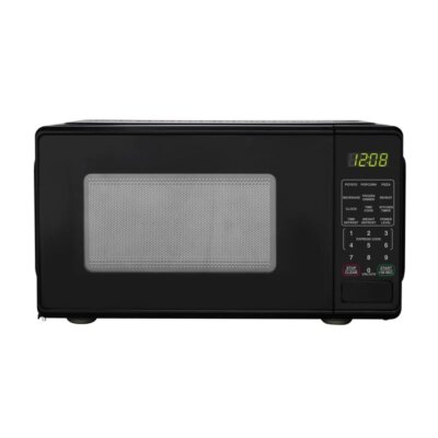 700W Compact Countertop Microwave Oven with LED Display Timer Child Lock 10 Power Levels Defrost Push Button Door 6 Quick Set - Image 2