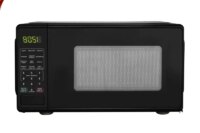 700W Compact Countertop Microwave Oven with LED Display Timer Child Lock 10 Power Levels Defrost Push Button Door 6 Quick Set