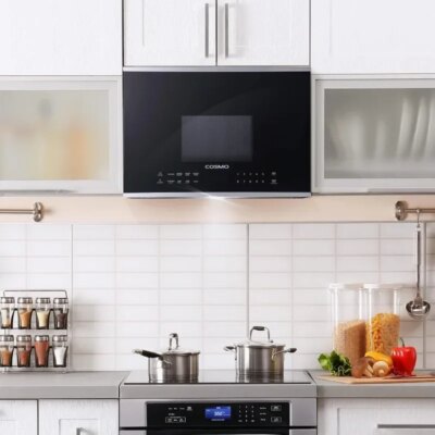 COSMO COS-2413ORM1SS Over the Range Microwave Oven with Vent Fan, 1.34 cu. ft. Capacity, 1000W, 24 inch, Black / Stainless Steel - Image 2