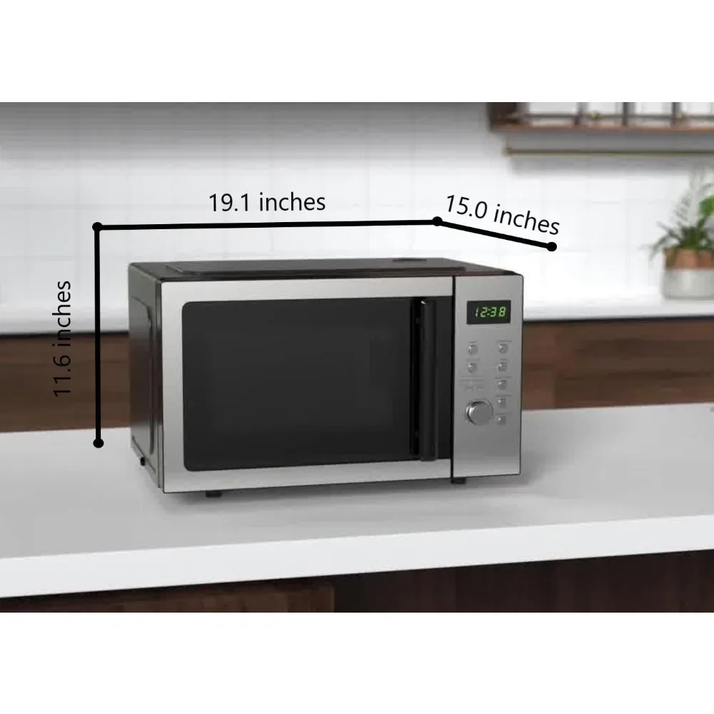 0.9 cubic feet, 900W digital control countertop microwave oven, stainless steel 0.9 cubic feet, 900W digital control countertop microwave oven, stainless steel