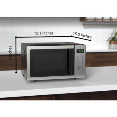 0.9 cubic feet, 900W digital control countertop microwave oven, stainless steel - Image 4