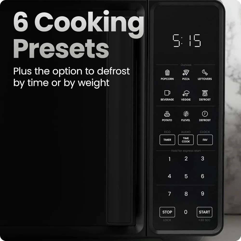 Countertop Microwave Oven 0.7 Cu. Ft., 700 Watts with 10 Power Levels, 6 Cooking Presets with One-Touch Express Cook