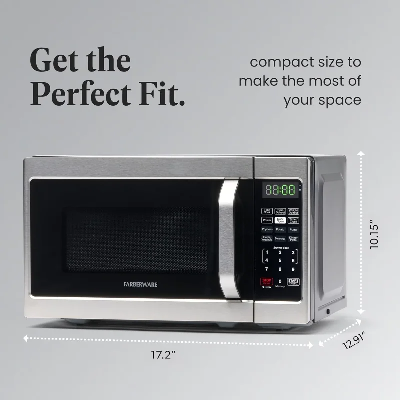 Countertop Microwave 700 Watts, 0.7 Cu. Ft. - Microwave Oven With LED Lighting and Child Lock - Perfect for Apartments