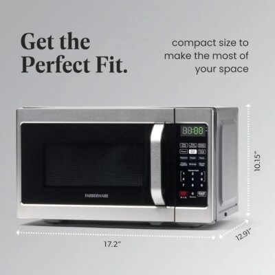 Countertop Microwave 700 Watts, 0.7 Cu. Ft. - Microwave Oven With LED Lighting and Child Lock - Perfect for Apartments - Image 3