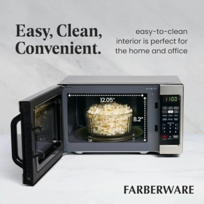 Countertop Microwave 700 Watts, 0.7 Cu. Ft. - Microwave Oven With LED Lighting and Child Lock - Perfect for Apartments - Image 4