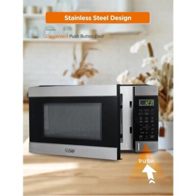 COMMERCIAL CHEF 1.1 Cu Ft Microwave with 10 Power Levels, Small Microwave with Push Button, 1000W Countertop Microwave - Image 5