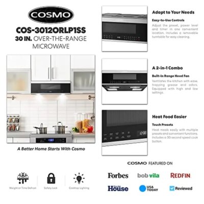 30" Over the Range Microwave with 1000W Power and Convenient Touch Presets - Image 3