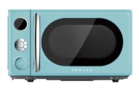 Retro Microwave Oven Countertop 700W Defrost Program 6 Power Levels Stylish Cooking Appliance Kitchen Dorm Room