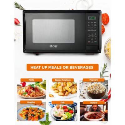 1.1 Cu Ft Microwave with 10 Power Levels, Microwave 1000W with Push Button Door Lock, Countertop Microwave - Image 2