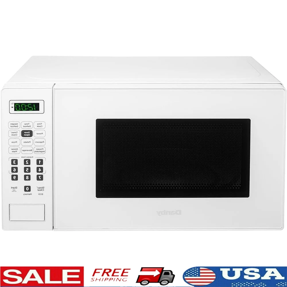 Countertop Microwave 0.7 cu ft 700 Watts 10 Power Levels Auto Cook Options Defrost Express Cook Timer Stainless Steel Kitchen