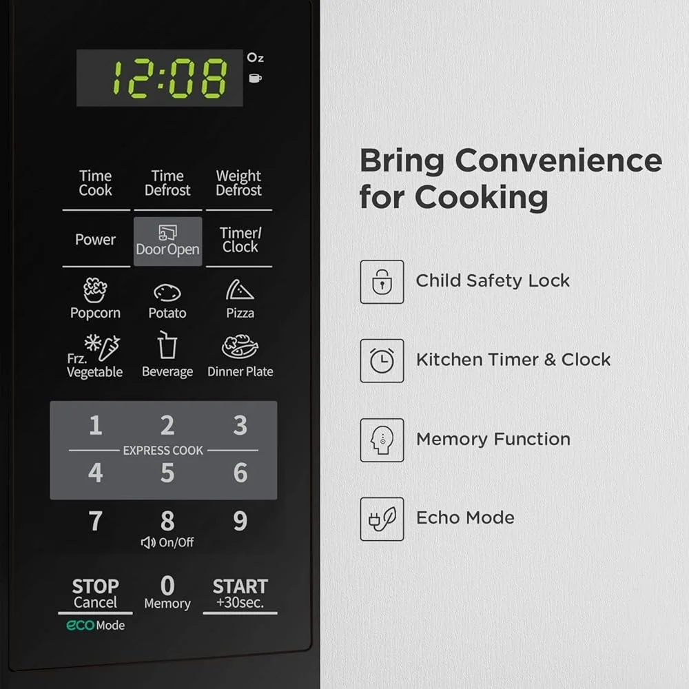 Countertop Microwave Oven 700W with Sound On Off Easy One Touch Buttons Express Cooking Digital Display ECO Mode 0.7 Cu Ft Countertop Microwave Oven 700W with Sound On Off Easy One Touch Buttons Express Cooking Digital Display ECO Mode 0.7 Cu Ft