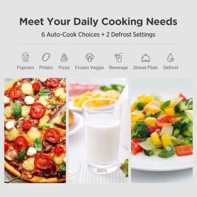 Countertop Microwave Oven 700W with Sound On Off Easy One Touch Buttons Express Cooking Digital Display ECO Mode 0.7 Cu Ft - Image 6