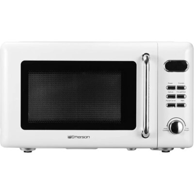 Compact Microwave Oven 700W LED Display 5 Power Levels 8 Auto Menus Glass Turntable Express Defrost Functions Countertop - Image 2