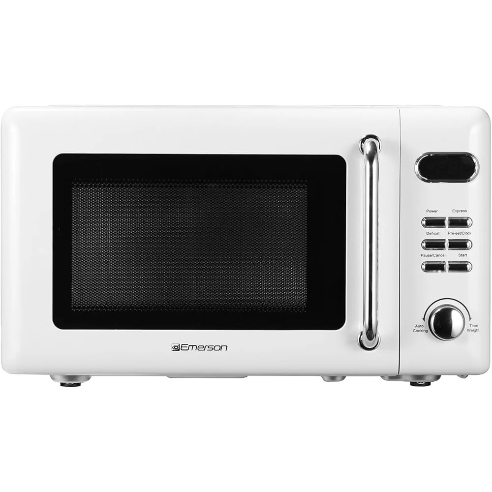 Compact Microwave Oven 700W LED Display 5 Power Levels 8 Auto Menus Glass Turntable Express Defrost Functions Countertop Compact Microwave Oven 700W LED Display 5 Power Levels 8 Auto Menus Glass Turntable Express Defrost Functions Countertop