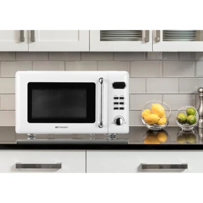 Compact Microwave Oven 700W LED Display 5 Power Levels 8 Auto Menus Glass Turntable Express Defrost Functions Countertop - Image 4