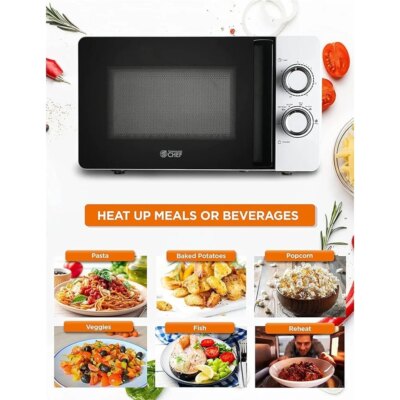 Small Countertop Microwave Oven 0.7 Cu Ft Portable Kitchen Appliance 6 Power Levels Mechanical Control Turntable Timer 700 Watts - Image 3