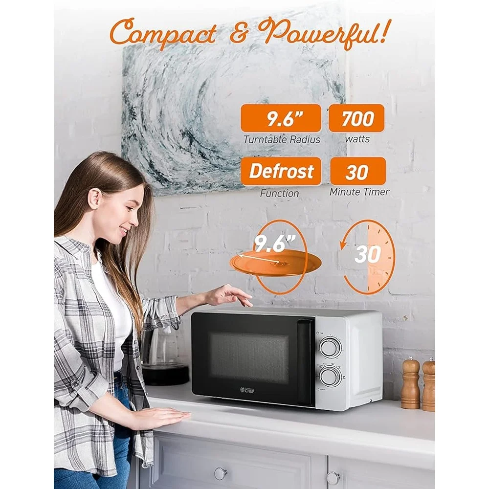 Small Countertop Microwave Oven 0.7 Cu Ft Portable Kitchen Appliance 6 Power Levels Mechanical Control Turntable Timer 700 Watts Small Countertop Microwave Oven 0.7 Cu Ft Portable Kitchen Appliance 6 Power Levels Mechanical Control Turntable Timer 700 Watts
