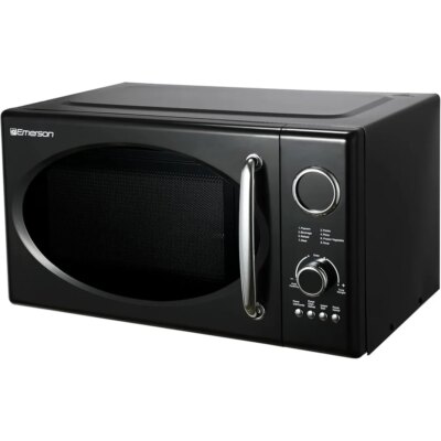 Retro Compact 800W Microwave Oven with 1,000W Grill Function LED Display 5 Power Levels 8 Auto Menus Glass Door Countertop - Image 5