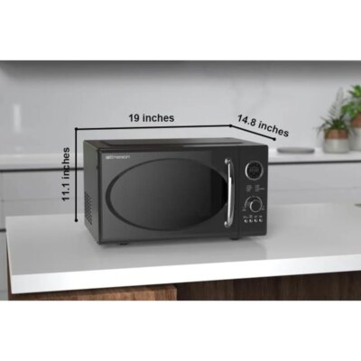Retro Compact 800W Microwave Oven with 1,000W Grill Function LED Display 5 Power Levels 8 Auto Menus Glass Door Countertop - Image 3