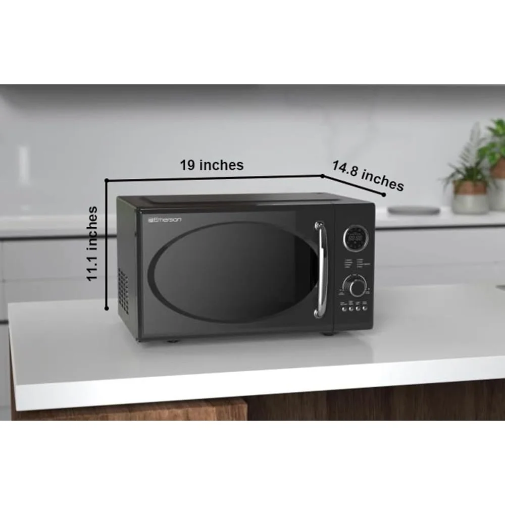 Retro Compact 800W Microwave Oven with 1,000W Grill Function LED Display 5 Power Levels 8 Auto Menus Glass Door Countertop Retro Compact 800W Microwave Oven with 1,000W Grill Function LED Display 5 Power Levels 8 Auto Menus Glass Door Countertop