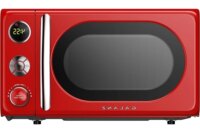 700W 0.7 Cu Ft Microwave Oven with LED Display Child Lock Defrost 6 Power Levels 360° Rotating Turntable Stainless Steel