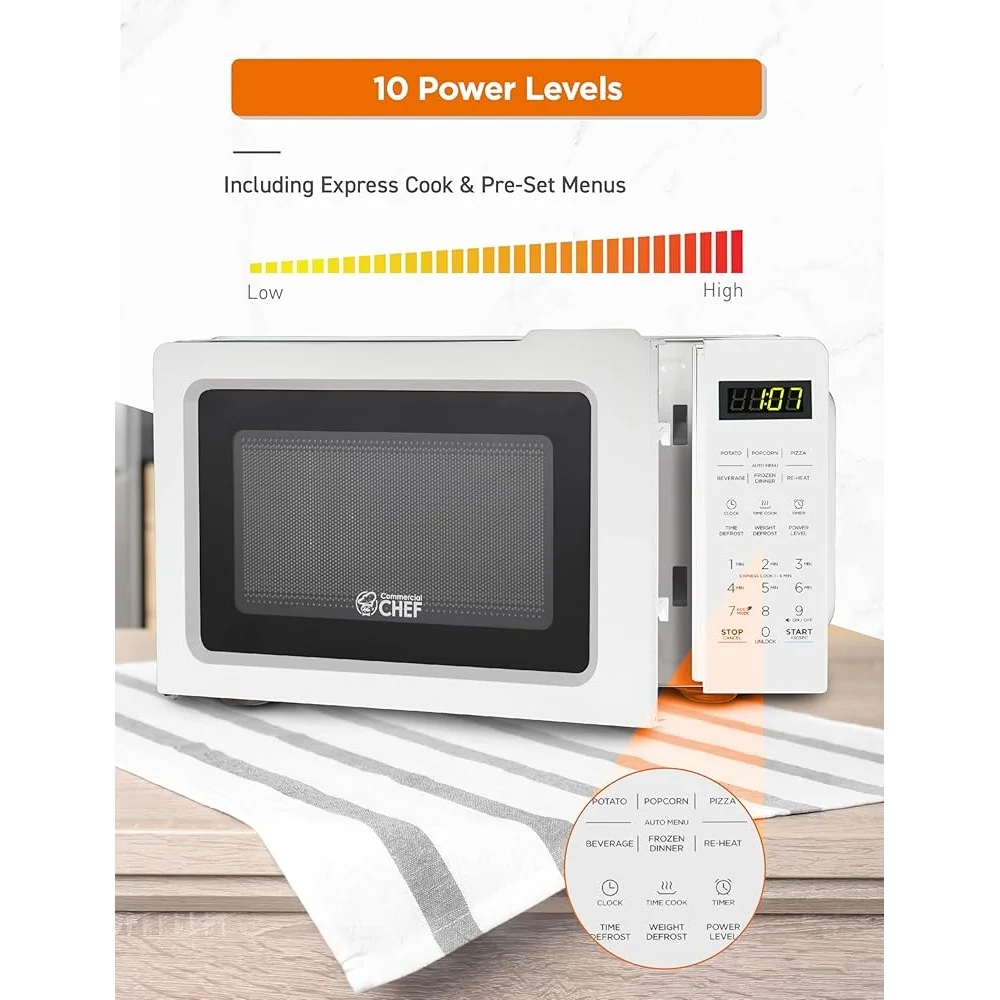 Compact 700W Microwave Oven 0.7 Cu Ft 10 Power Settings Quick Cook Kitchen Countertop Appliance Compact 700W Microwave Oven 0.7 Cu Ft 10 Power Settings Quick Cook Kitchen Countertop Appliance