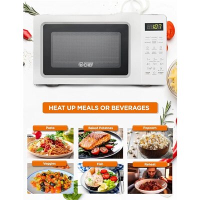 Compact 700W Microwave Oven 0.7 Cu Ft 10 Power Settings Quick Cook Kitchen Countertop Appliance - Image 3