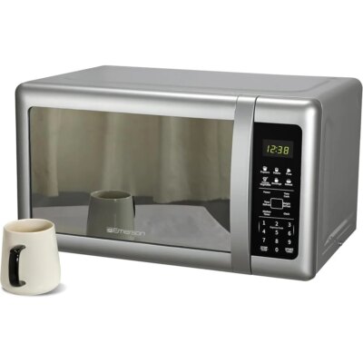 Compact Countertop Microwave Oven 700W 10 Power Levels 6 Auto Menus LED Display Child Safety Glass Turntable Cooking Reheating - Image 3