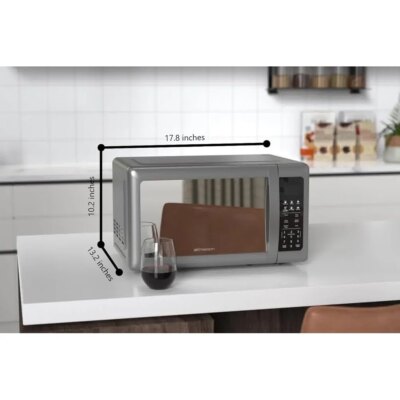 Compact Countertop Microwave Oven 700W 10 Power Levels 6 Auto Menus LED Display Child Safety Glass Turntable Cooking Reheating - Image 4