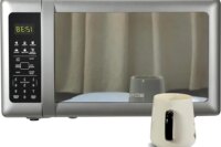 Compact Countertop Microwave Oven 700W 10 Power Levels 6 Auto Menus LED Display Child Safety Glass Turntable Cooking Reheating