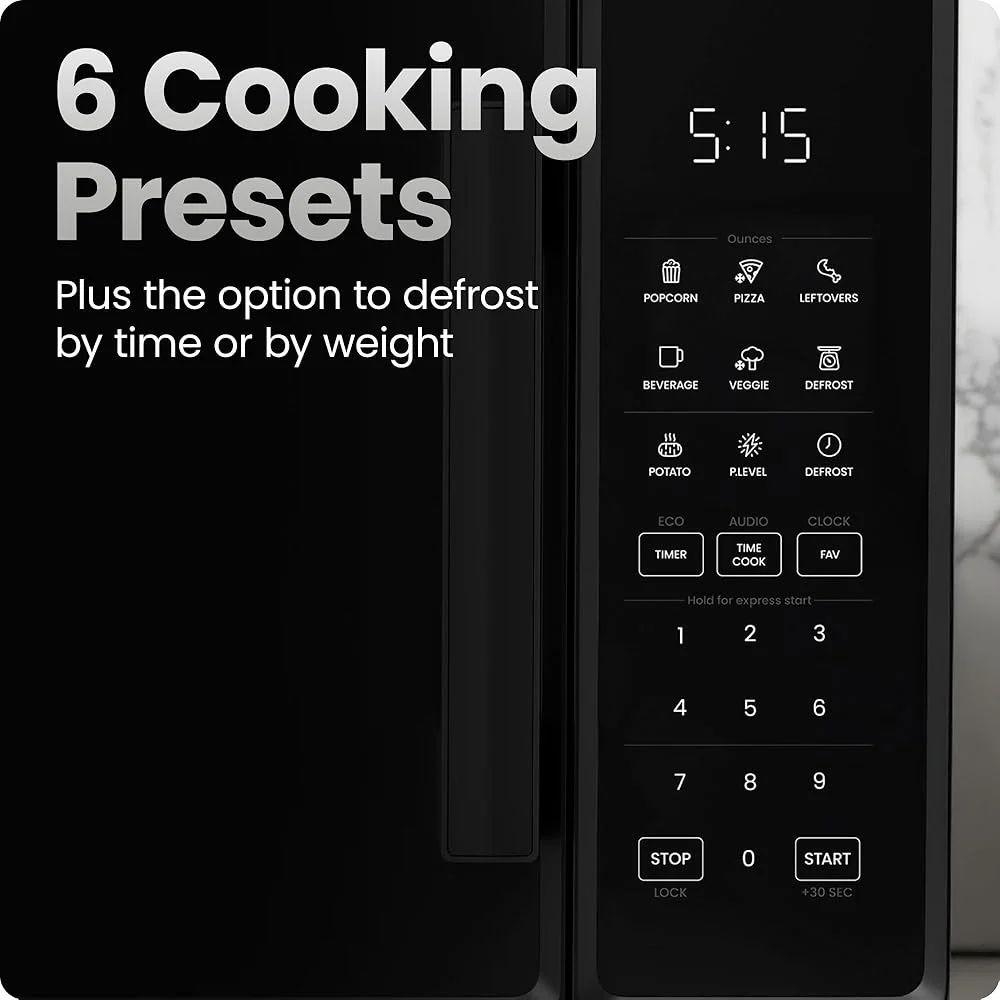 Countertop Microwave Oven 1000W Digital with 10 Power Levels 6 Cooking Presets One-Touch Mute Function Easy Clean Design Countertop Microwave Oven 1000W Digital with 10 Power Levels 6 Cooking Presets One-Touch Mute Function Easy Clean Design