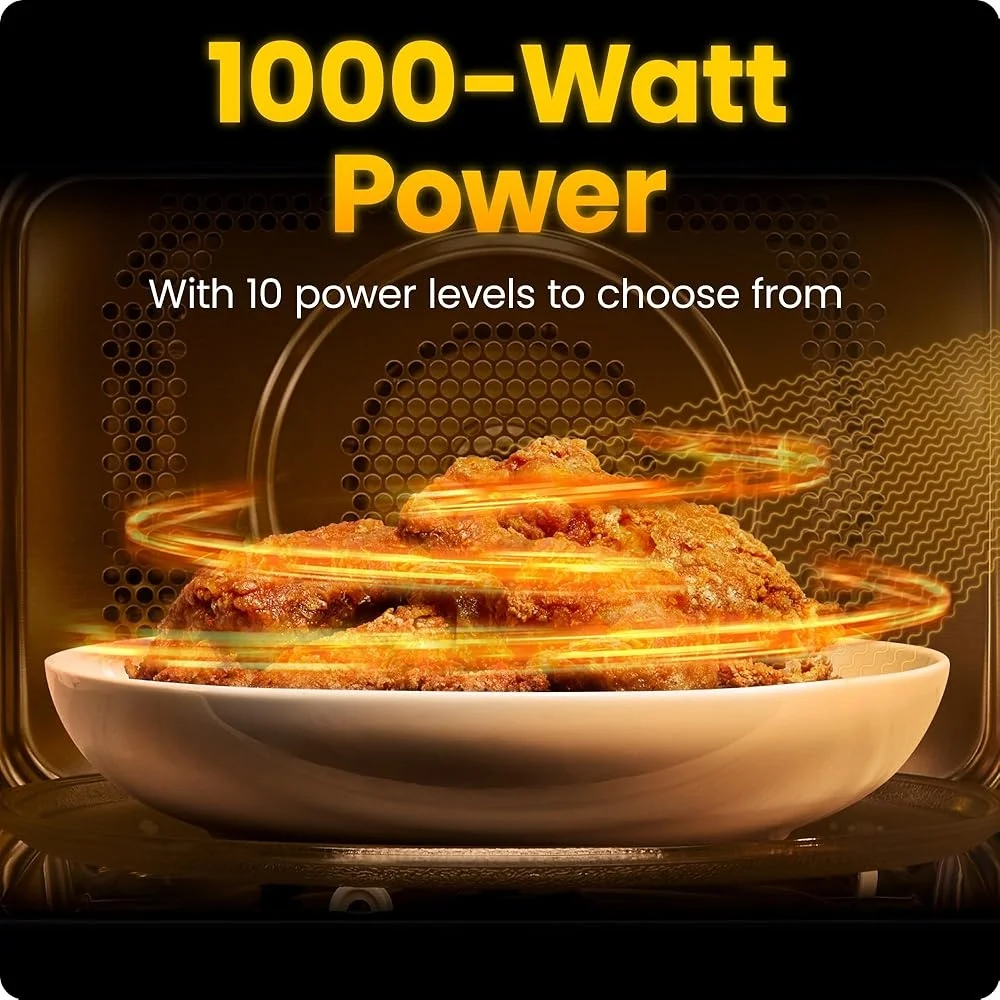 Countertop Microwave Oven 1000W Digital with 10 Power Levels 6 Cooking Presets One-Touch Mute Function Easy Clean Design Countertop Microwave Oven 1000W Digital with 10 Power Levels 6 Cooking Presets One-Touch Mute Function Easy Clean Design