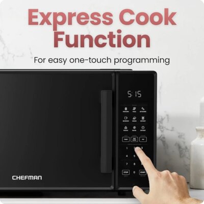 Countertop Microwave Oven 1000W Digital with 10 Power Levels 6 Cooking Presets One-Touch Mute Function Easy Clean Design - Image 6