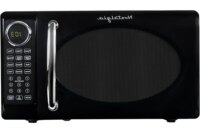 Compact Retro Microwave Oven 700 Watt Countertop Kitchen Appliance with Auto Cook Programs Digital Clock Child Safety Lock Glass