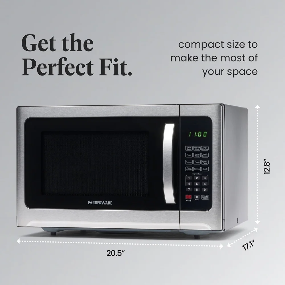 Smart Sensor Microwave Oven 1100W Countertop with Child Lock LED Display Timer One Touch Cooking Programs Easy Clean Stainless Smart Sensor Microwave Oven 1100W Countertop with Child Lock LED Display Timer One Touch Cooking Programs Easy Clean Stainless