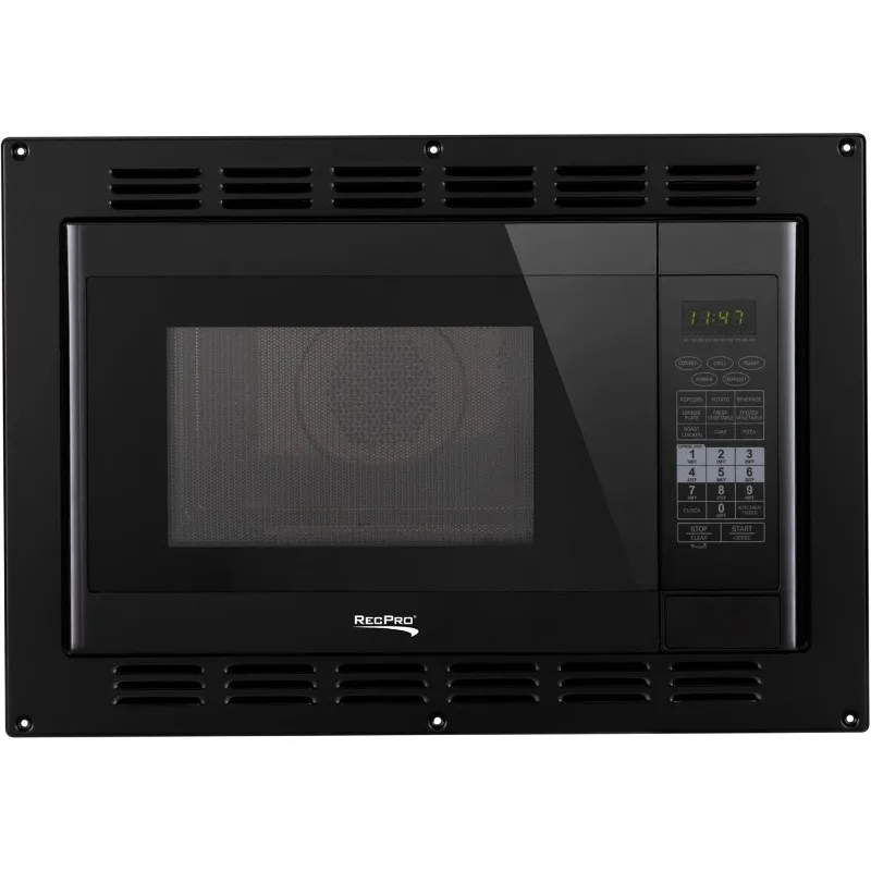RecPro RV Convection Microwave Black 1.1 Cu. ft  120V Microwave  Appliances Direct Replacement  High Pointe and Greystone