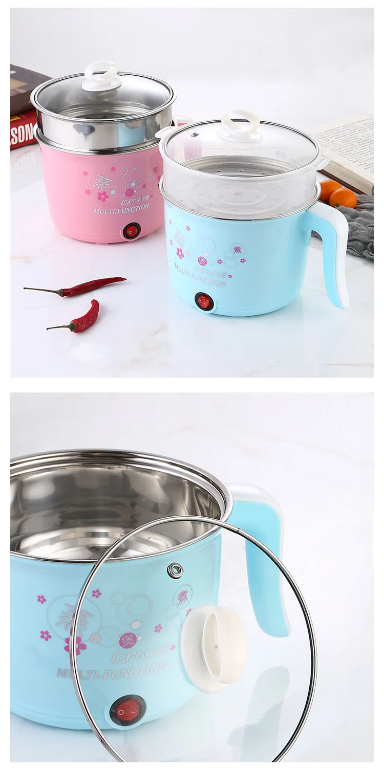 Multifunction Electric Cooker Hot Pot 1-2 People Heating Pan Multi Ramen Pot Machine Mini Rice Cook Kitchen Appliance Korea 220V