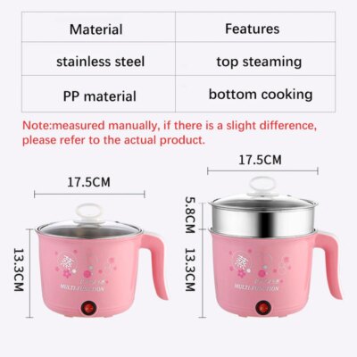 Multifunction Electric Cooker Hot Pot 1-2 People Heating Pan Multi Ramen Pot Machine Mini Rice Cook Kitchen Appliance Korea 220V - Image 5