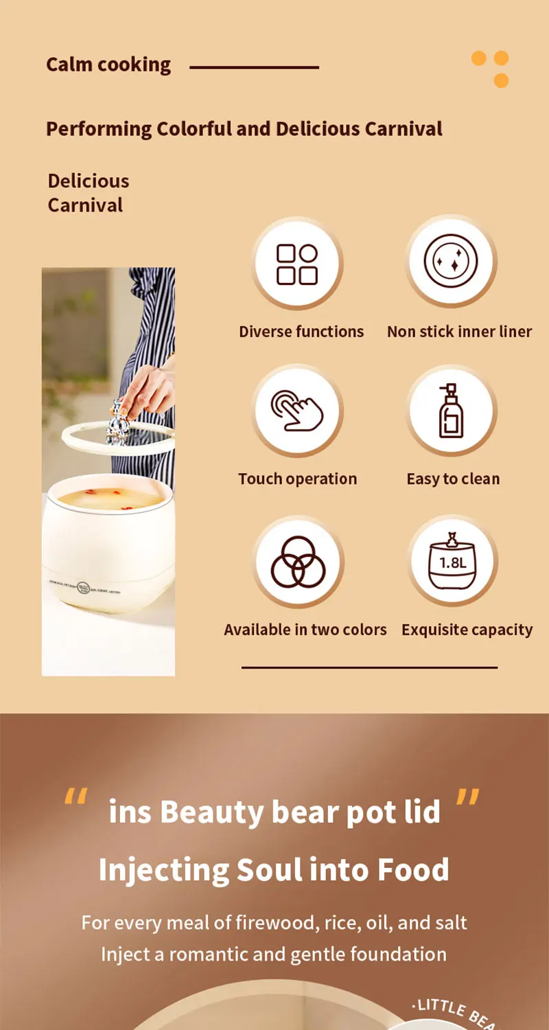 Electric Multi Rice Cooker Multifunctional Stew Pan Non-stick Cookware for Kitchen Offer Multicooker Hot Pot Home Appliance 220V