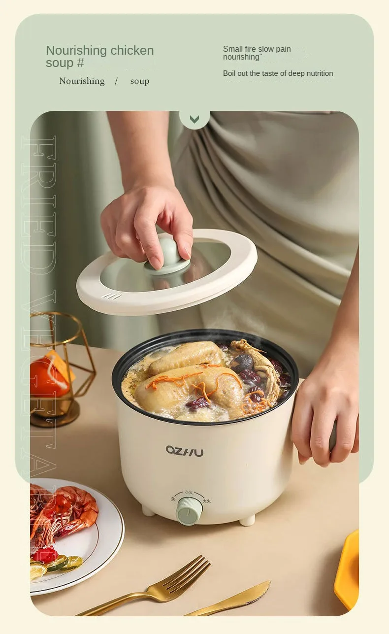 Electric Rice Pot Multicooker Hotpot Stew Heating Pan Noodles Eggs Soup Steamer Rice Cookers Cooking Pot for Home