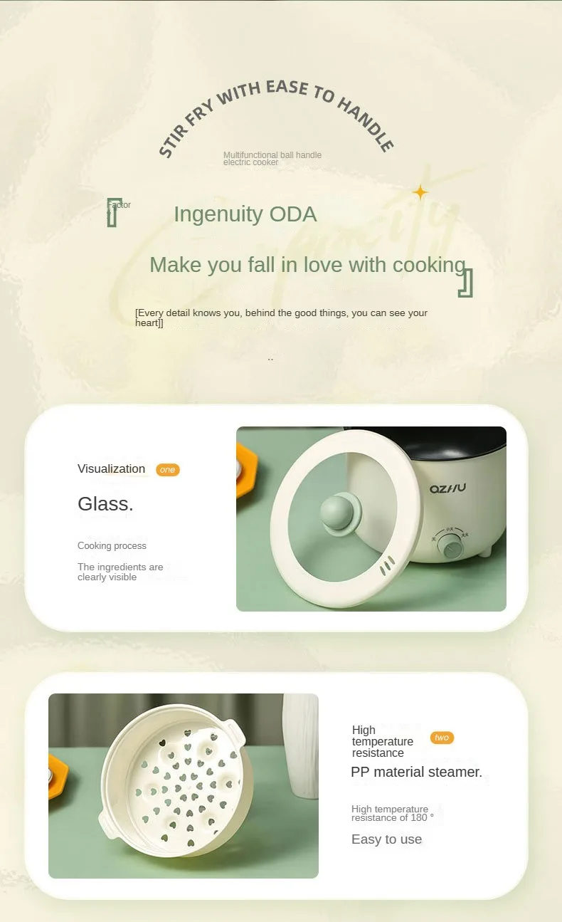 Electric Rice Pot Multicooker Hotpot Stew Heating Pan Noodles Eggs Soup Steamer Rice Cookers Cooking Pot for Home