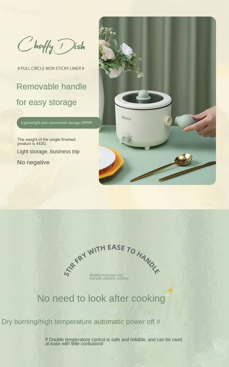 Electric Rice Pot Multicooker Hotpot Stew Heating Pan Noodles Eggs Soup Steamer Rice Cookers Cooking Pot for Home
