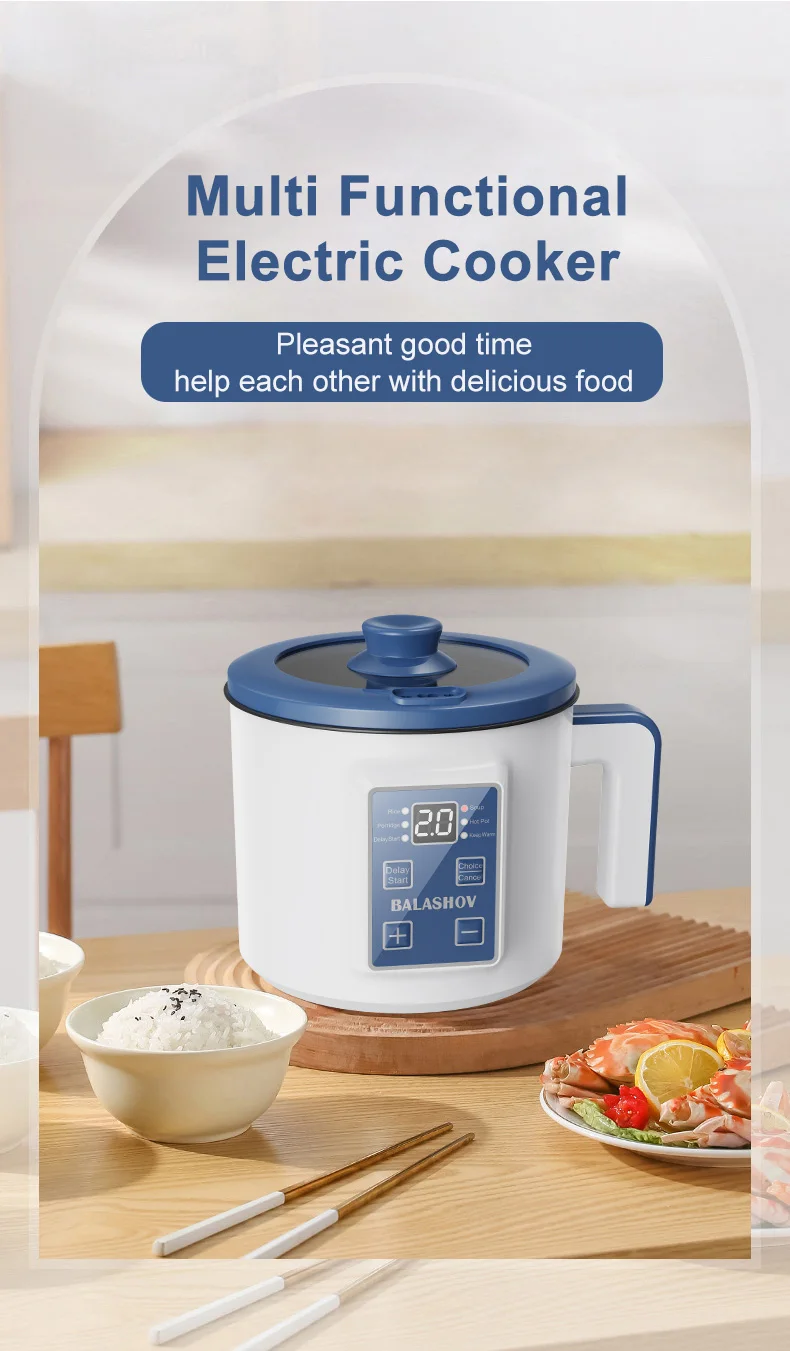 220V Electric Rice Cooker Double Layer Multi Cooker Non-Stick Smart Single MultiCooker Steamed Rice Pot For Home EU Plug
