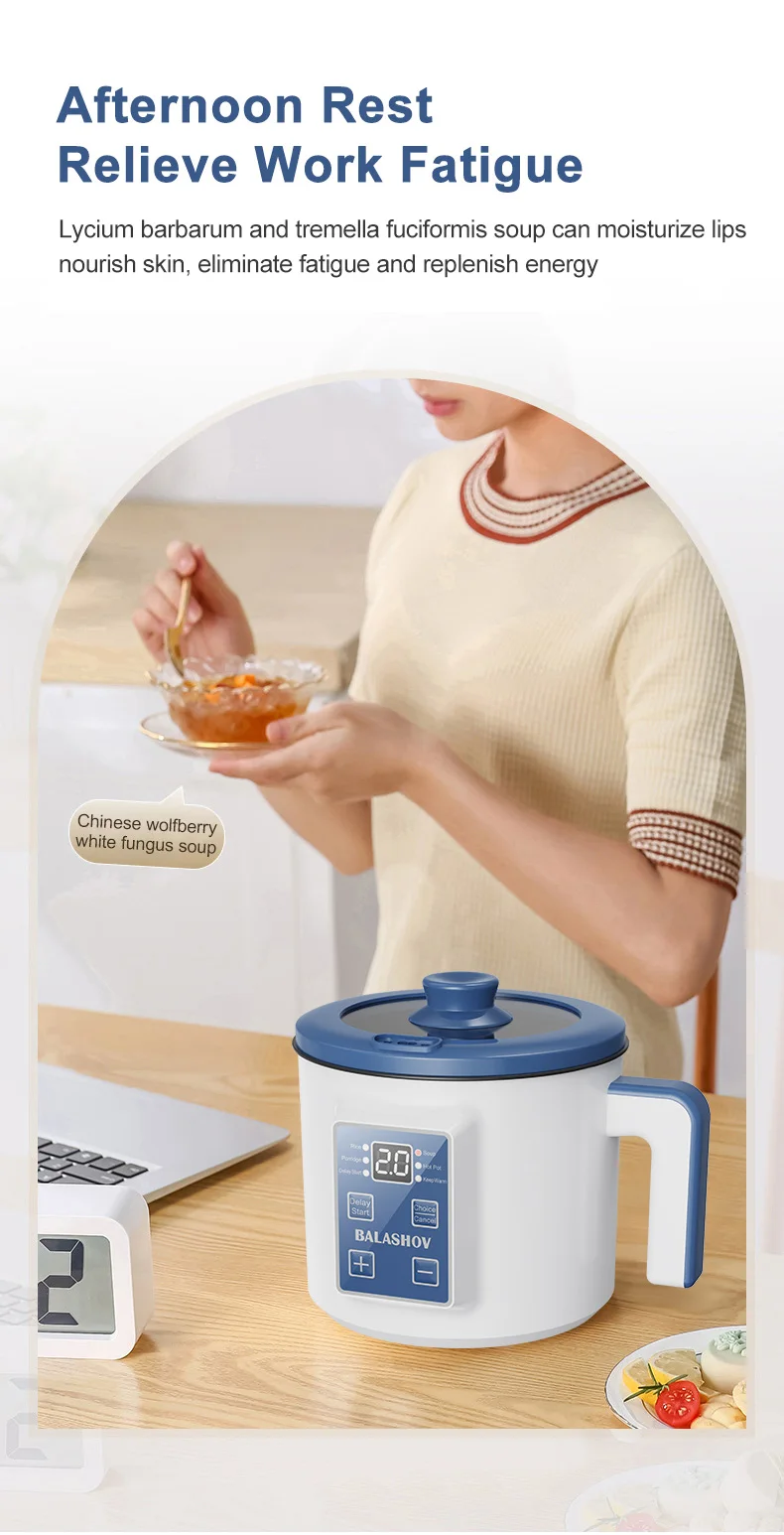220V Electric Rice Cooker Double Layer Multi Cooker Non-Stick Smart Single MultiCooker Steamed Rice Pot For Home EU Plug