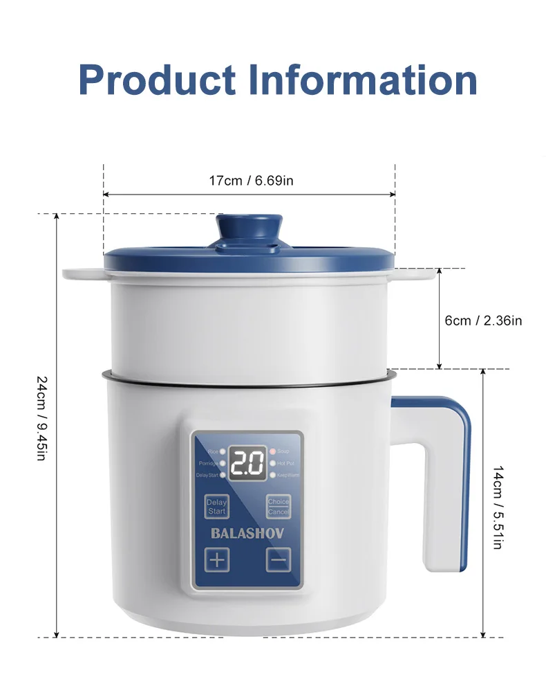 220V Electric Rice Cooker Double Layer Multi Cooker Non-Stick Smart Single MultiCooker Steamed Rice Pot For Home EU Plug