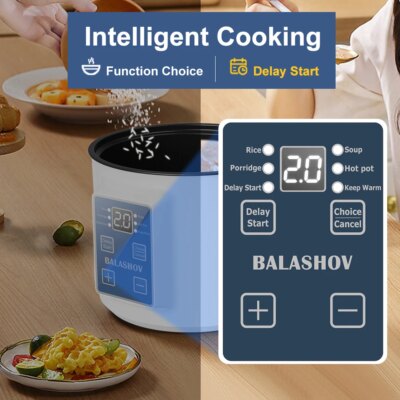 220V Electric Rice Cooker Double Layer Multi Cooker Non-Stick Smart Single MultiCooker Steamed Rice Pot For Home EU Plug - Image 2