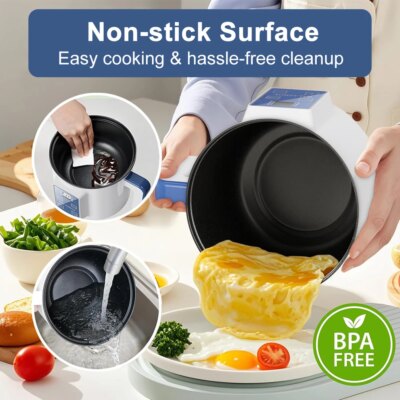 220V Electric Rice Cooker Double Layer Multi Cooker Non-Stick Smart Single MultiCooker Steamed Rice Pot For Home EU Plug - Image 5