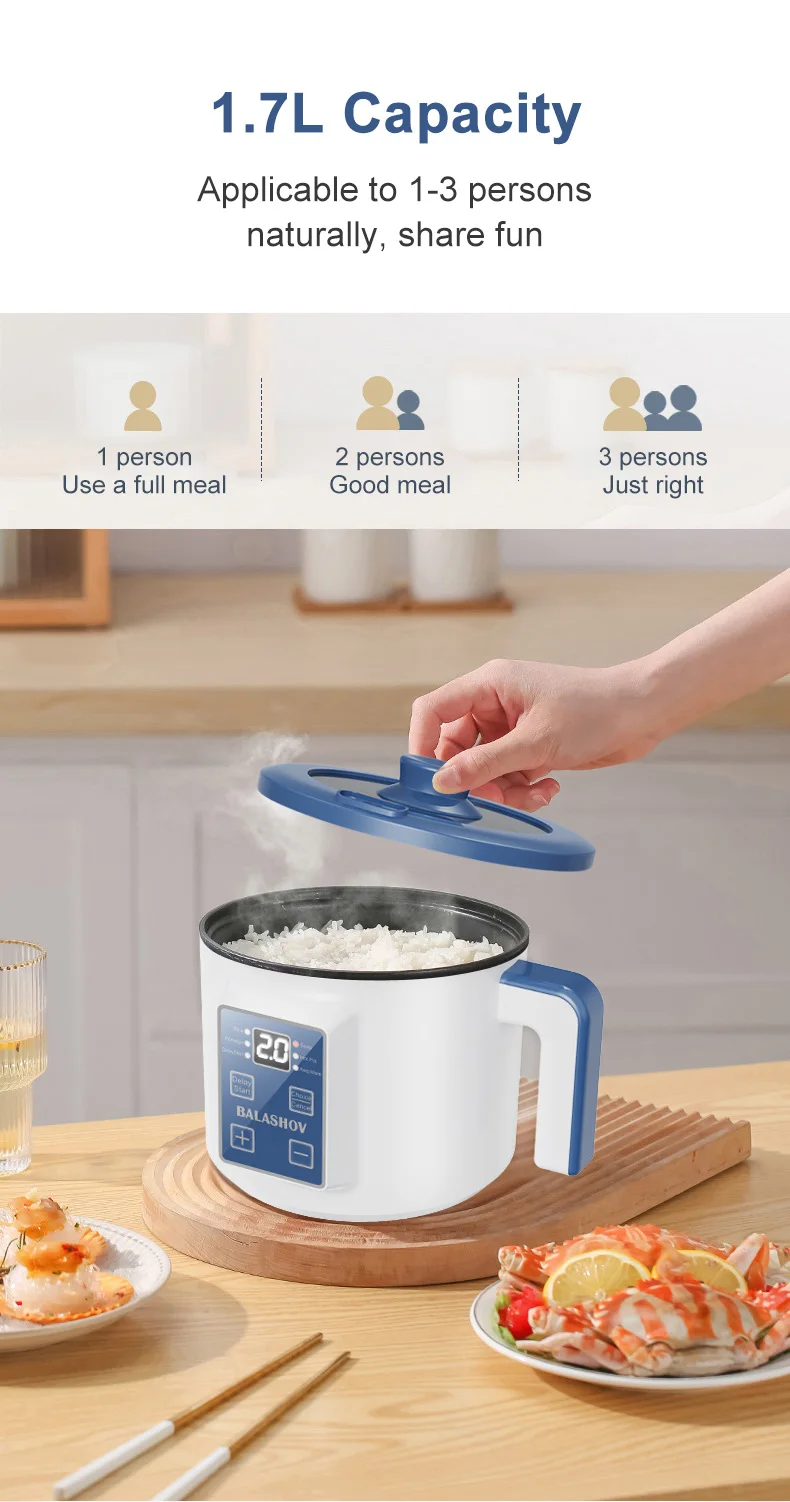 220V Electric Rice Cooker Double Layer Multi Cooker Non-Stick Smart Single MultiCooker Steamed Rice Pot For Home EU Plug