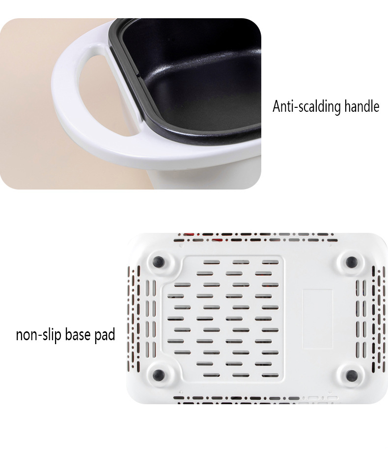 2 in 1 Non-Stick Shabu Pot and Griddle Multi Cookers BBQ Shabu Shabu Pot with Grill, Steaks, Ramen& Noodles,electric cooking pot